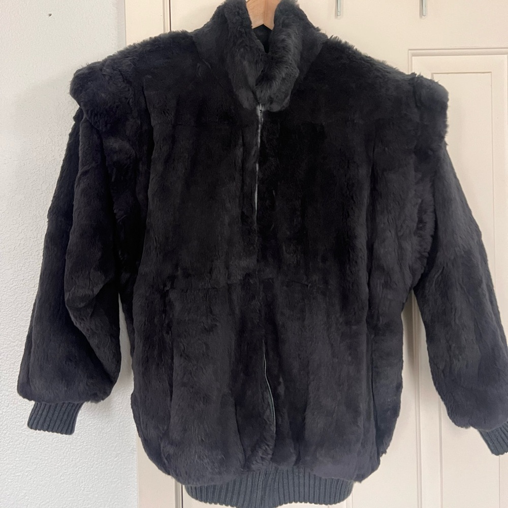 Carole Little Charcoal Faux Fur Coat
